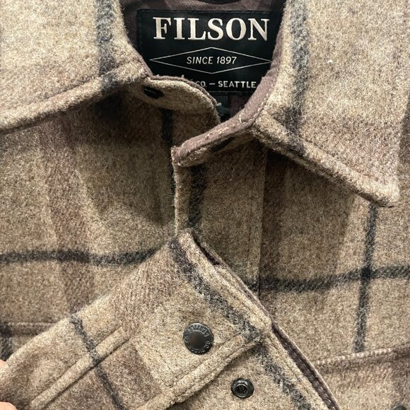Filson Lined Mackinaw Wool Jac-shirt Limited Edition Brown/Tan Multi Size M - Picture 7 of 9